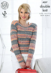 King Cole Drifter DK Pattern 4257 - Cardigan & Sweater