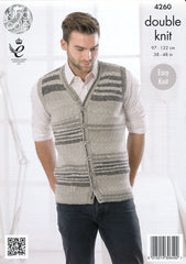 King Cole Drifter DK Pattern 4260 - Mens Slipover & Waistcoat