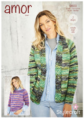 Stylecraft Amor Aran Pattern 9800 - Jacket & Sweater