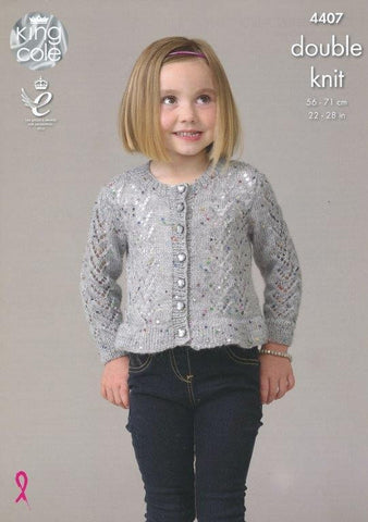 King Cole Galaxy DK Pattern 4407 - Cardigan & Top