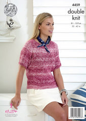 King Cole Vogue DK Pattern 4459 - Ladies Lace Sweaters & Snood