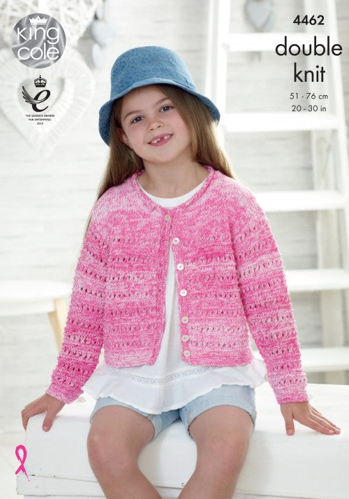 King Cole Vogue DK Pattern 4462 - Girls Sweater & Cardigan