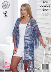 King Cole Vogue DK Crochet Pattern 4493 - Waistcoat & Kimono Style Cardigan - NOW €1.00