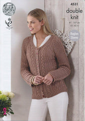 King Cole Giza Cotton DK Pattern 4531 - Top & Cardigan