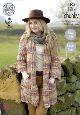 King Cole Drifter Chunky Pattern 4603 - Ladies Jackets
