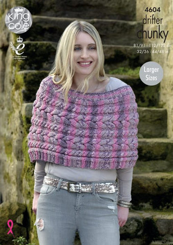 King Cole Drifter Chunky Pattern 4604 - Ladies' Capes