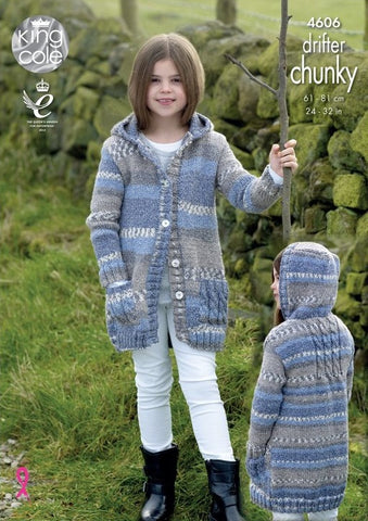 King Cole Drifter Chunky Pattern 4606 - Girls' Coats