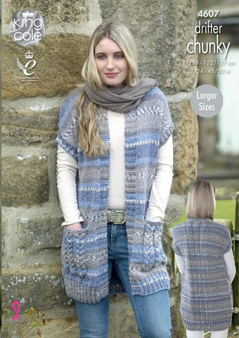 King Cole Drifter Chunky Pattern 4607 - Ladies' Waistcoats
