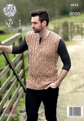 King Cole Fashion Aran Combo Pattern 4628 - Sweater & Slipover