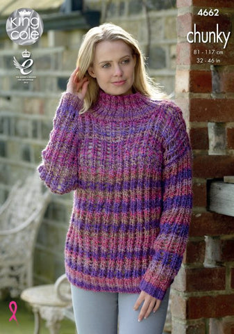 King Cole Corona Chunky Pattern 4662 - Sweater & Top - NOW €1.00