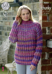 King Cole Corona Chunky Pattern 4662 - Sweater & Top - NOW €1.00