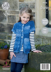 King Cole Corona Chunky Pattern 4666 - Tunic & Sleeveless Cardigan - NOW €1.00