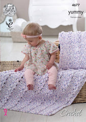 King Cole Yummy Pattern 4677 - Crochet Cushions & Blankets