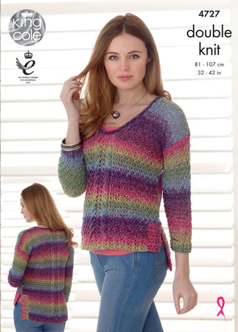 King Cole Shine DK Pattern 4727  Sweater & Cardigan - NOW €1.00