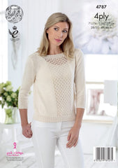 King Cole Giza Cotton & Sorbet 4 Ply Pattern 4787 - Top & Sweater