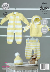 King Cole Big Value Baby Chunky Pattern 4846 - All in One, Hoody, Pants & Hat