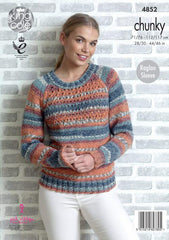 King Cole Drifter Chunky Pattern 4852 - Sweater & Cardigan
