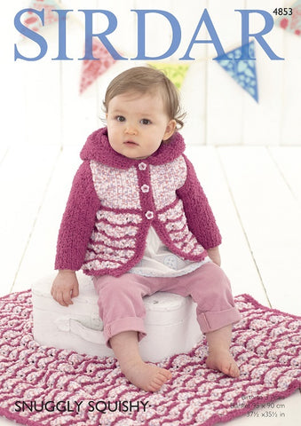 Sirdar Snuggly Squishy & Snowflake Pattern 4853 - Girls Hooded Coat & Blanket - NOW €1.00