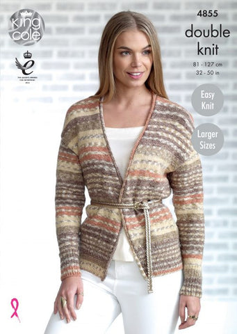 King Cole Drifter DK Pattern 4855 - Ladies Cardigan & Waistcoat