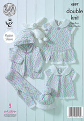 King Cole Cherish Dash & Cherished DK Pattern 4897 - Baby Set