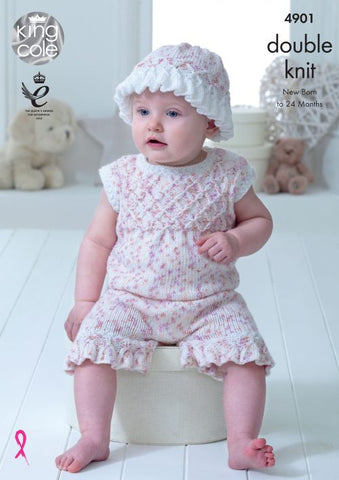 King Cole Cherish Dash & Cherished DK Pattern 4901 - Baby Set