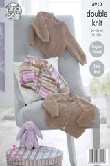 King Cole Cherish & Cherished DK Pattern 4910 - Cardigans & Sweater