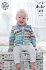 King Cole Cherish & Cherished DK Pattern 4914 - Jacket, Waistcoat & Blanket