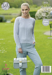 King Cole Luxury Merino DK Pattern 4936 - Sweater & Cardigan