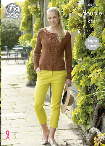 King Cole Luxury Merino DK Pattern 4938 - Sweater & Cardigan
