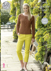 King Cole Luxury Merino DK Pattern 4938 - Sweater & Cardigan