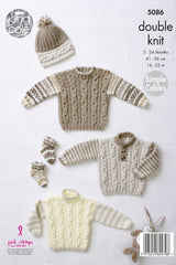 King Cole Cherished DK Pattern 5086 - Sweaters, Hats & Socks