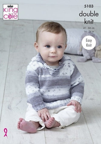 King Cole Cottonsoft Baby Crush DK & Cottonsoft Pattern 5103 - Sweaters