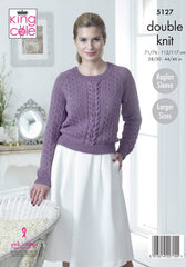 King Cole Cottonsoft DK Pattern 5127 - Sweater & Cardigan