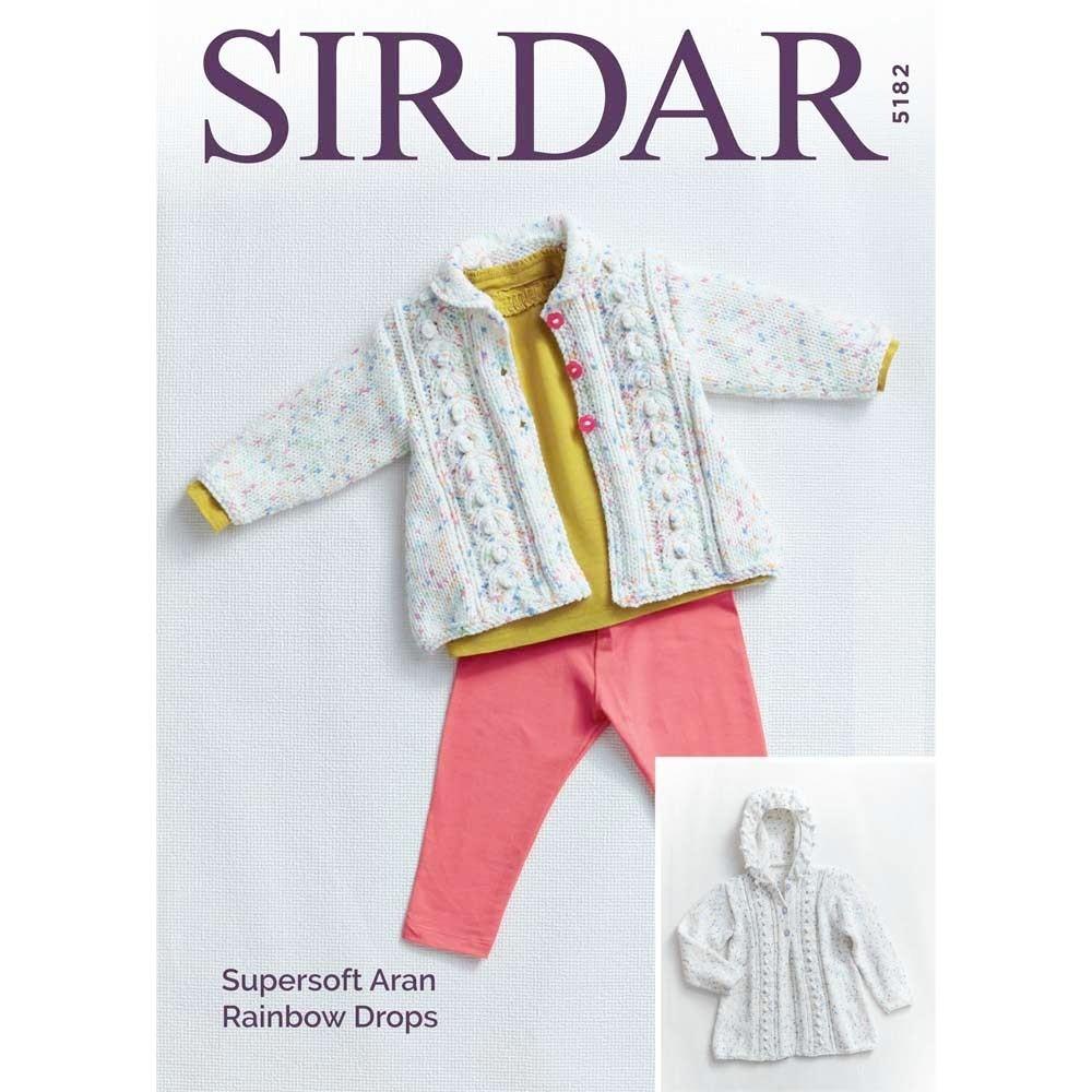 Sirdar Supersoft Aran Rainbow Drops Pattern 5182 - Matinee Coats