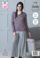 King Cole Shadow Chunky Pattern 5187 -  Cardigan & Sweater