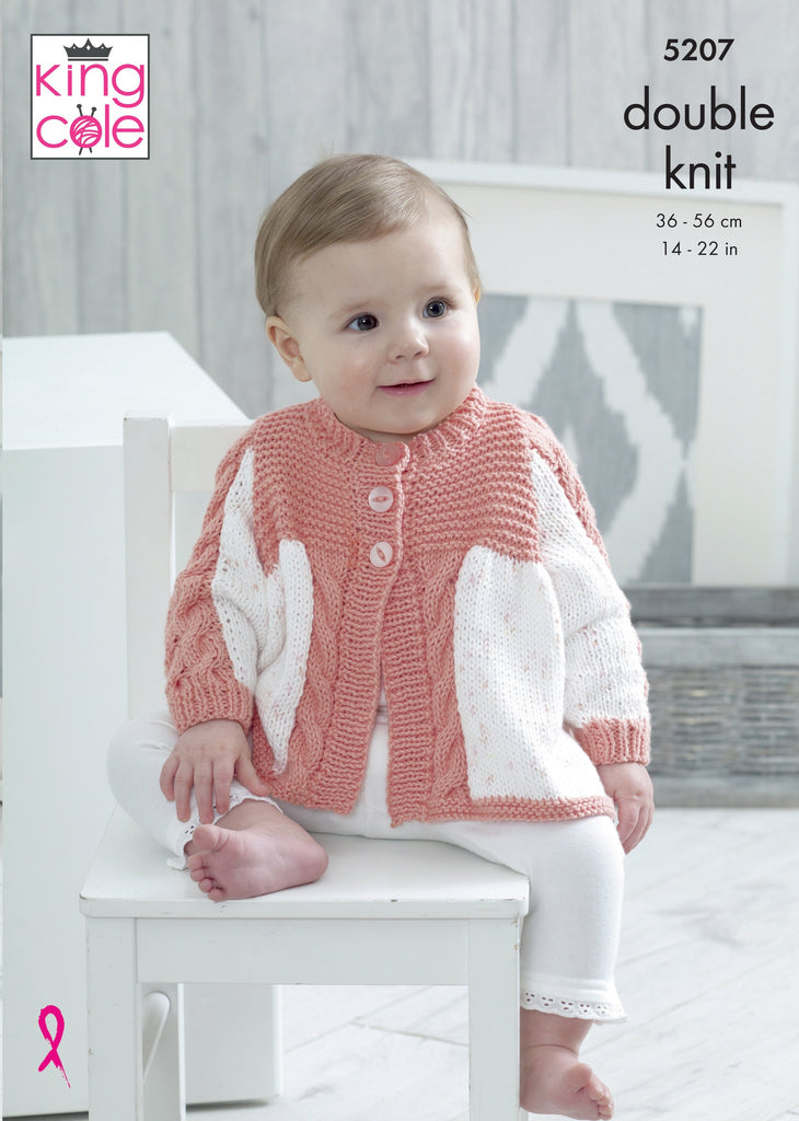 King Cole Cottonsoft DK & Cottonsoft Candy DK Pattern 5207 - Matinee Coat, Blanket, Hat & Bootees