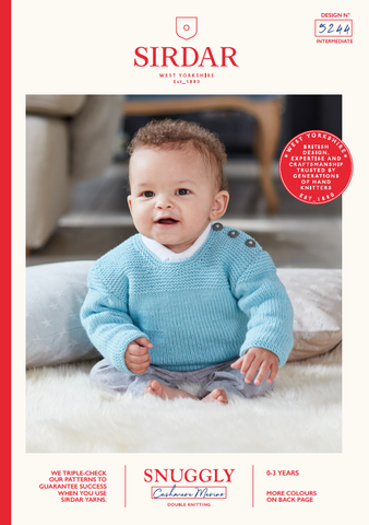 Sirdar Snuggly Cashmere Merino DK Pattern 5244 - Side Button Jumper