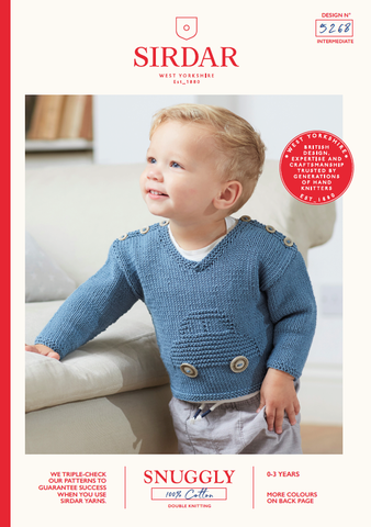 Sirdar Snuggly 100% Cotton Pattern 5268 - Boys Car Jumper