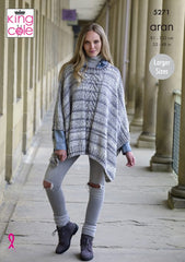 King Cole Drifter Aran Pattern 5271 -  Ladies Ponchos