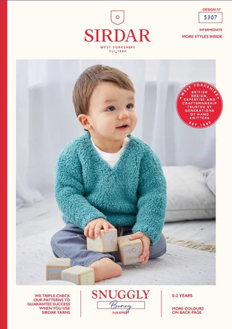 Sirdar Snuggly Bunny Pattern 5307 - V - Neck Sweater