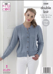 King Cole Cottonsoft DK Pattern 5368 - Sweater & Cardigan