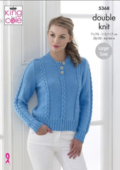 King Cole Cottonsoft DK Pattern 5368 - Sweater & Cardigan