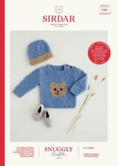 ﻿Sirdar Snuggly Snowflake Chunky Pattern 5401 - Teddy Bear Sweater & Hat