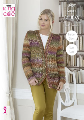 King Cole Explorer Super Chunky Pattern  5457 - Cardigan, Hat & Cowl