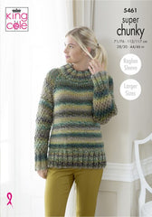 King Cole Explorer Super Chunky Pattern  5461 - Sweater, Throw & Cushion