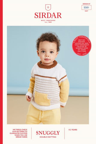 Sirdar Snuggly DK Pattern 5501 - Sandy Feet Pocket Sweater