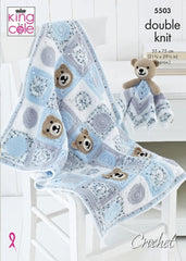 King Cole Cherished DK & Cherish Dash DK Pattern 5503 - Baby Blankets & Comforter Toys