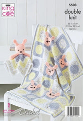 King Cole Cherished DK & Cherish Dash DK Pattern 5503 - Baby Blankets & Comforter Toys