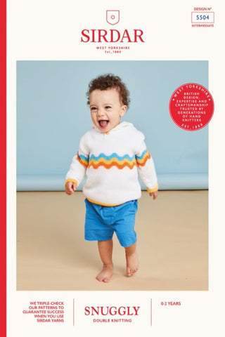 Sirdar Snuggly DK Pattern 5504 - Rainbow Wave Hoodie