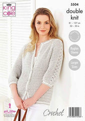 King Cole Cotton Top DK Pattern 5504 - Top & Cardigan
